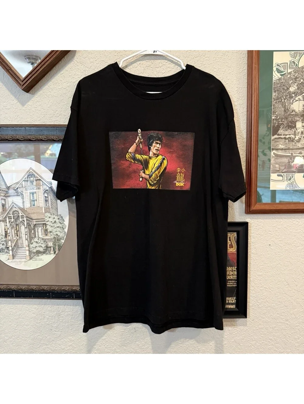 Vintage 00s Dirty Ghetto Kids DGK Bruce Lee Skateboarding Shirt Size Mens XL
